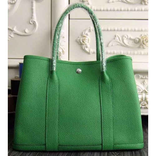 Hermes Garden Party 36cm 30cm draagtas origineel leer groen