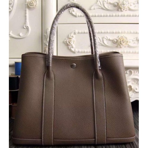 Hermes Garden Party 36cm 30cm draagtas origineel leer grijs