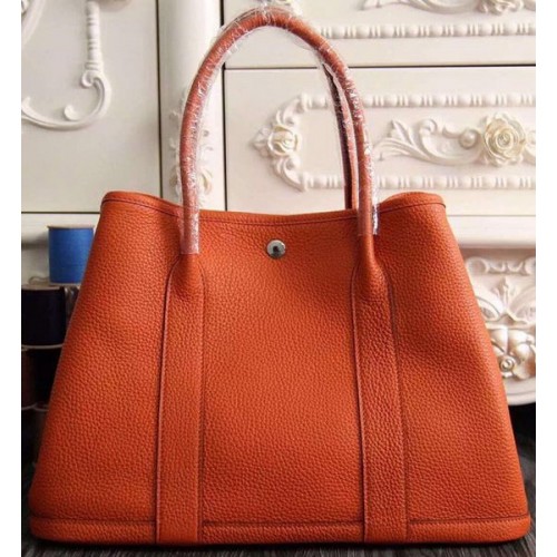 Hermes Garden Party 36cm 30cm draagtas origineel leer oranje