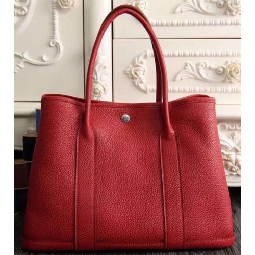 Hermes Garden Party 36cm 30cm draagtas origineel leer rood