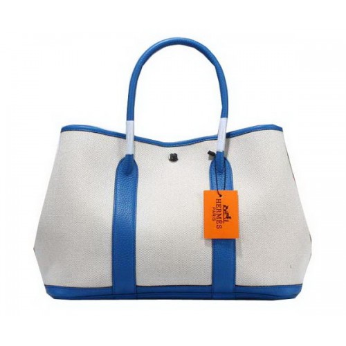 Hermes Garden Party 36cm draagtas canvas blauw