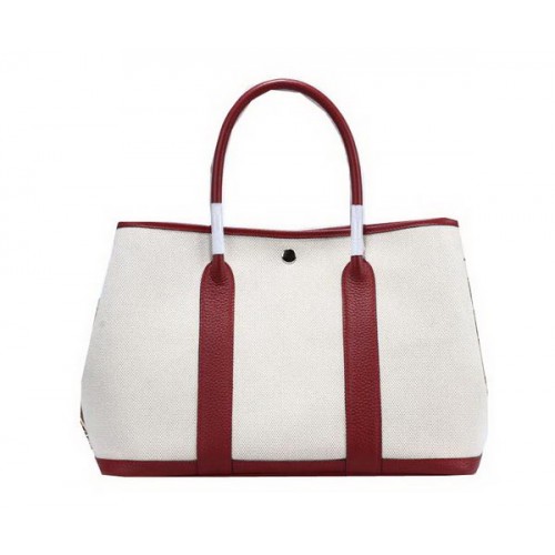 Hermes Garden Party 36cm draagtas canvas bordeauxrood