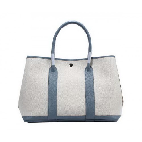 Hermes Garden Party 36 cm draagtas canvas hemelsblauw