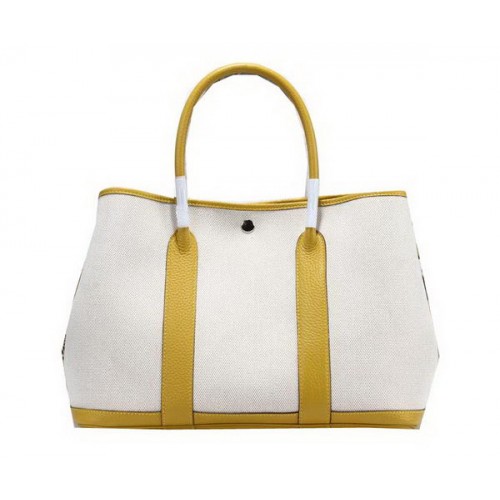 Hermes Garden Party 36 cm draagtas canvas geel