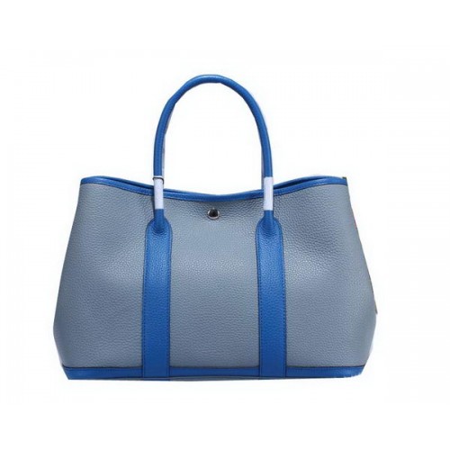 Hermes Garden Party 36 cm draagtas korrelig leer hemelsblauw en blauw