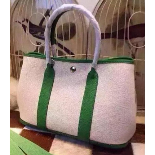 Hermes Garden Party 36cm draagtassen canvas HGP1927 groen
