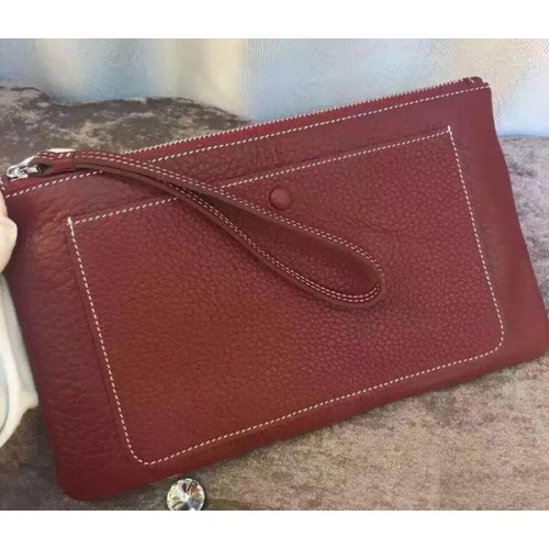Hermes korrelige leren clutch H88016 Bourgondië