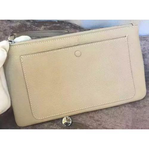 Hermes korrelige leren clutch H88016 gebroken wit