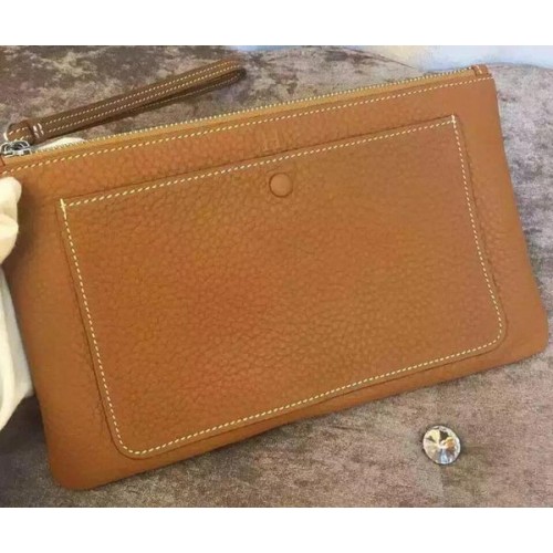 Hermes korrelige leren clutch H88016 Tarwe
