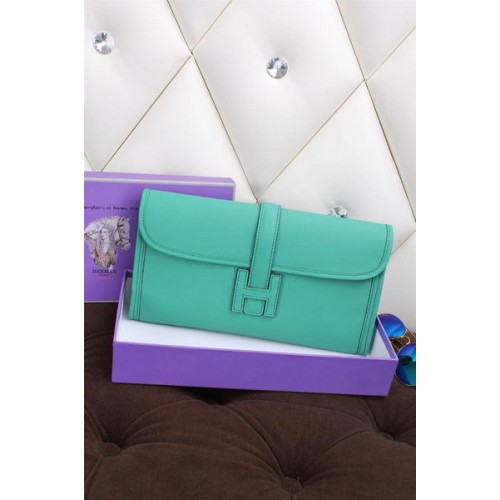 Hermes Jige Clutch Bag Kalfsleer H258 Groen