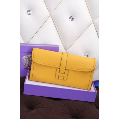 Hermes Jige Clutch Bag Kalfsleer H258 Citroen
