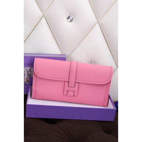 Hermes Jige Clutch Bag Kalfsleer H258 Roze