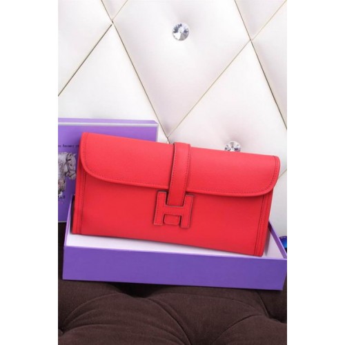 Hermes Jige clutch kalfsleer H258 rood