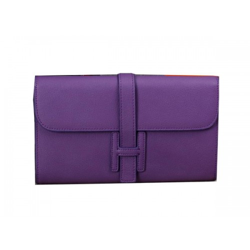 Hermes Jige Clutch Bag Kalfsleer H8057 Paars