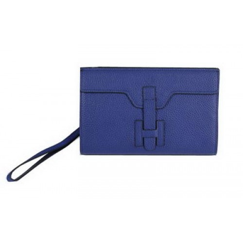 Hermes Jige clutch kalfsleer leer HQ8059 blauw