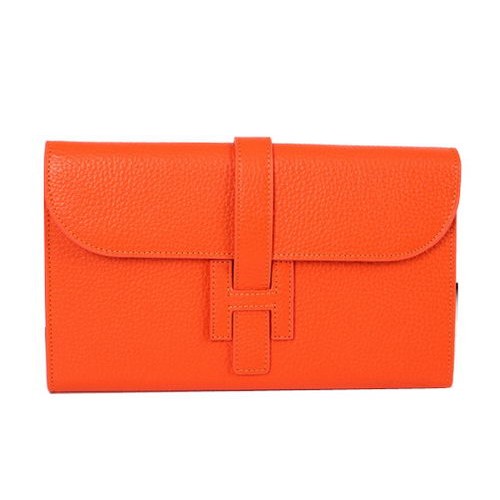 Hermes Jige Clutch Bag Kalfsleer HQ864 Oranje