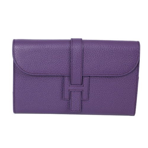 Hermes Jige Clutch Bag Kalfsleer HQ864 Paars