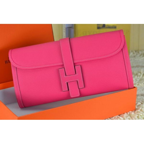 Hermes Jige Clutch Bag Kalfsleer Rose