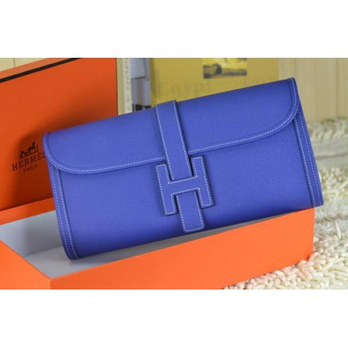 Hermes Jige Clutch Bag Kalfsleer Royal