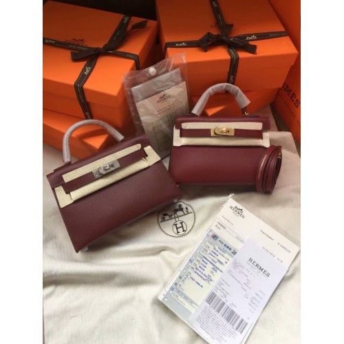 Hermes Kelly 19cm Schoudertassen Epsom Leer KL19 fuchsia