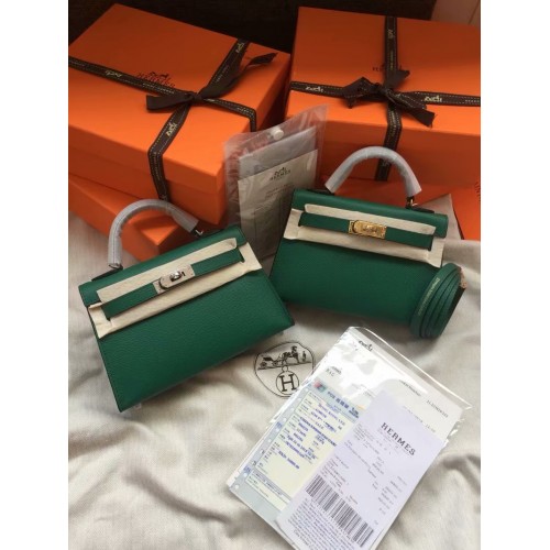 Hermes Kelly 19cm Schoudertassen Epsom Leer KL19 groen