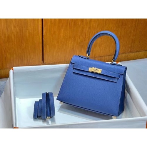 Hermes Kelly 20cm Schoudertassen Epsom KL2750 blauw&goud