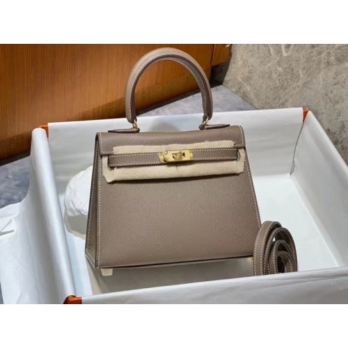 Hermes Kelly 20cm Schoudertassen Epsom KL2750 grijs&goud