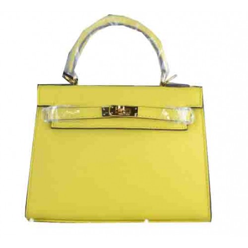 Hermes Kelly 22cm Tote Bag Kalfsleer Citroen