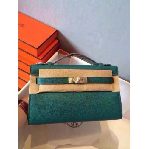 Hermes Kelly 22cm draagtas origineel leer KL22 donkergroen