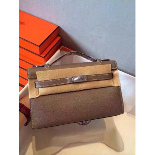 Hermes Kelly 22cm draagtas origineel leer KL22 grijs
