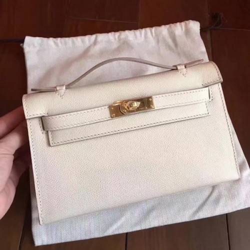 Hermes Kelly 22cm Draagtas Origineel Leer KL22 Wit