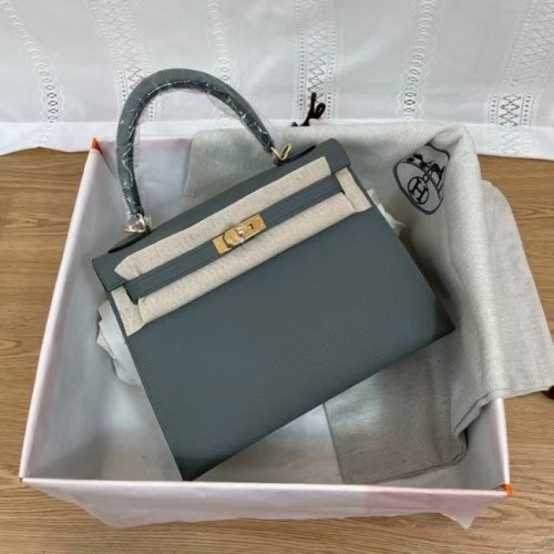 Hermes Kelly 25cm Schoudertassen Epsom KL2755 Mistblauw & goudkleurig metaal