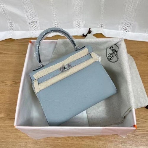 Hermes Kelly 25cm Schoudertassen Epsom KL2755 lichtblauw&zilverkleurig metaal