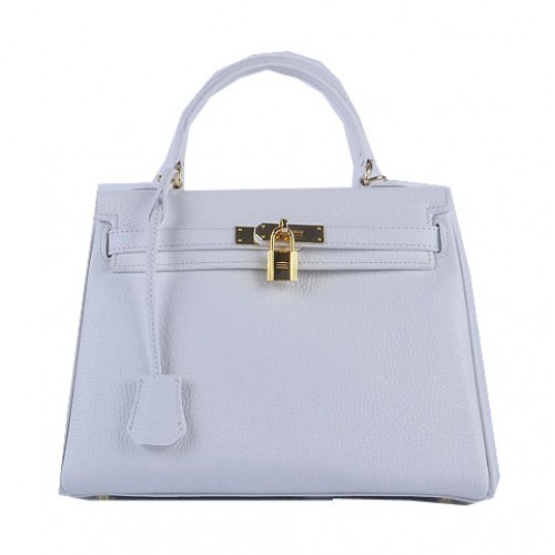 Hermes Kelly 28cm schoudertassen wit korrelig leer goud