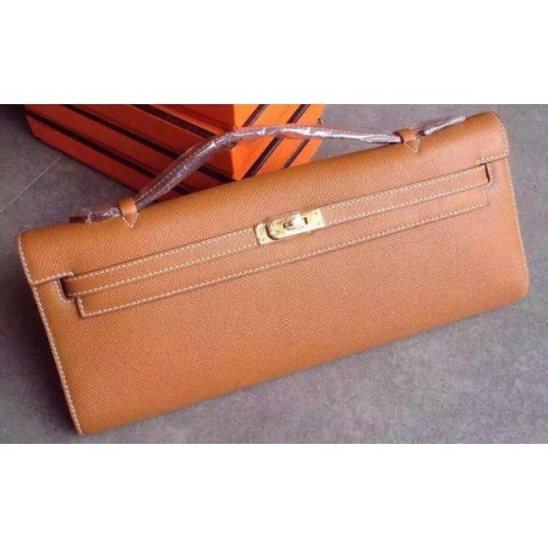 Hermes Kelly 31cm Clutch Epsom Leer KL31 Tarwe