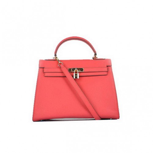 Mode Hermes Kelly 32cm tassen licht rood kalfsleer goud