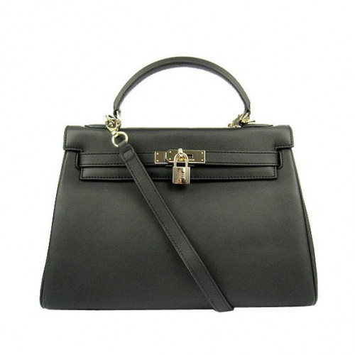 Hermes Kelly 32cm Tassen Togo Leer 6108 Zwart Goud