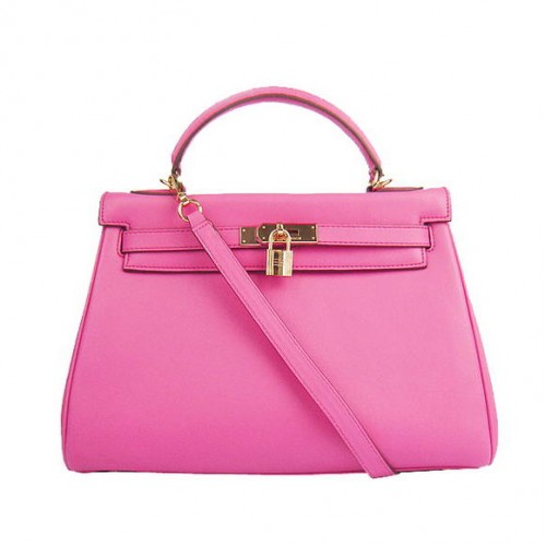 Hermes Kelly 32cm Tassen Togo Leer 6108 Fuchsia Gouden