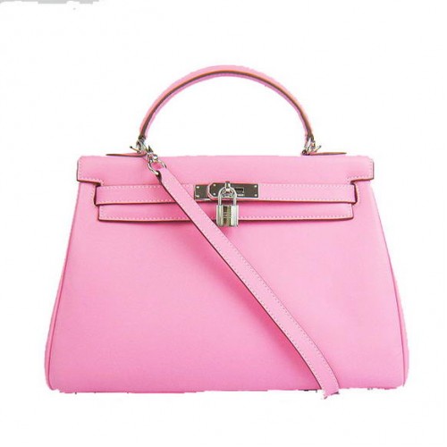 Hermes Kelly 32cm Tassen Togo Leer 6108 Roze Zilver