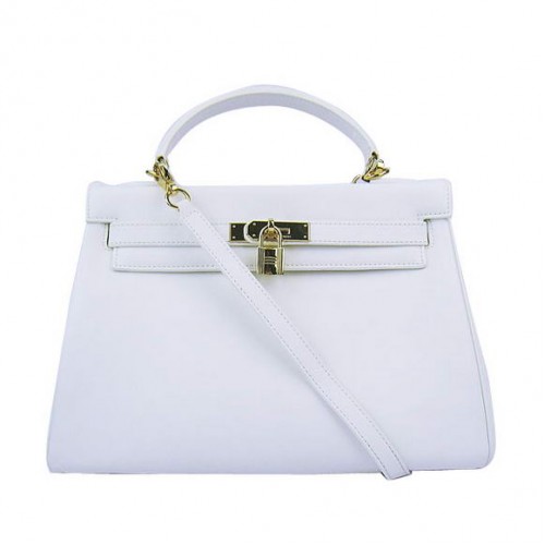 Hermes Kelly 32cm Tassen Togo Leer 6108 Wit Goud