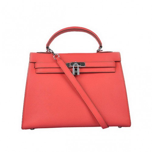 Hermes Kelly 32cm Tassen Togo Leer Licht Rood