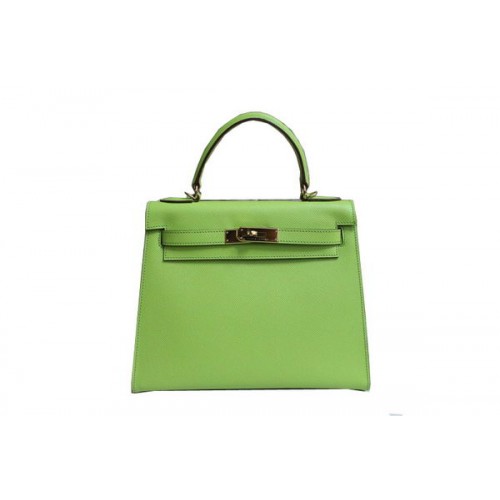 Hermes Kelly 32cm schoudertas groen saffiano leer K32 goud