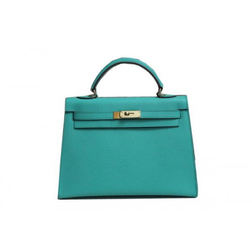 Hermes Kelly 32cm schoudertas lichtgroen saffiano leer K32 goud