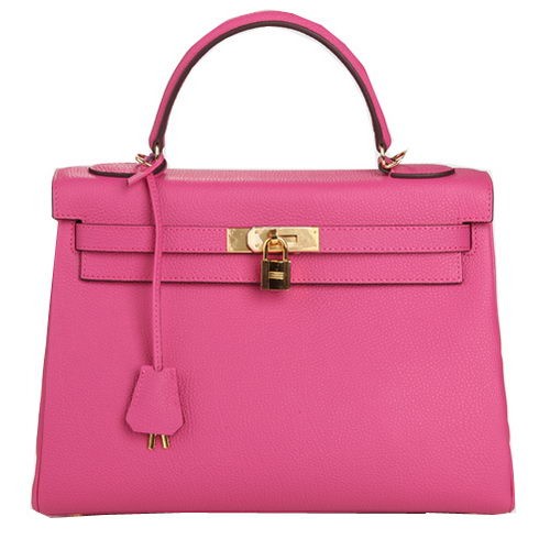 Hermes Kelly 32cm schoudertas Rose origineel leer K32 goud