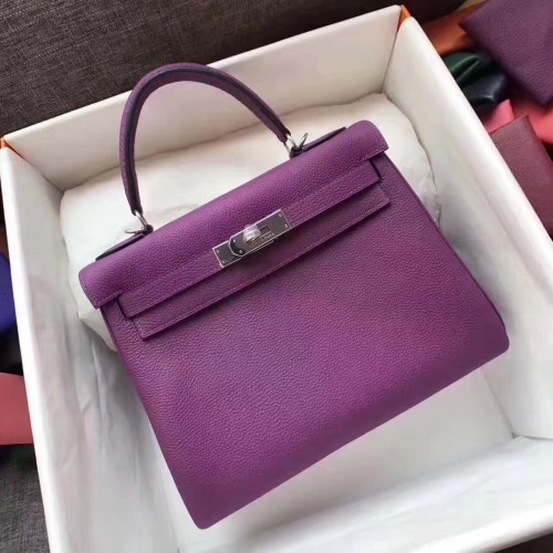 Hermes Kelly 32cm/28cm schoudertas TOGO leer KY28 paars