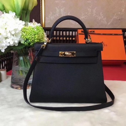 Hermes Kelly 32cm schoudertas TOGO leer KY32 zwart