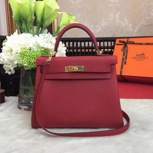 Hermes Kelly 32cm schoudertas TOGO leer KY32 rood