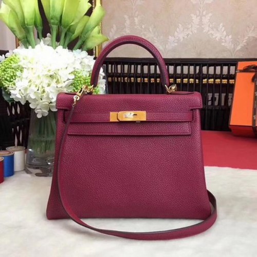 Hermes Kelly 32cm schoudertas TOGO leer KY32 wijn