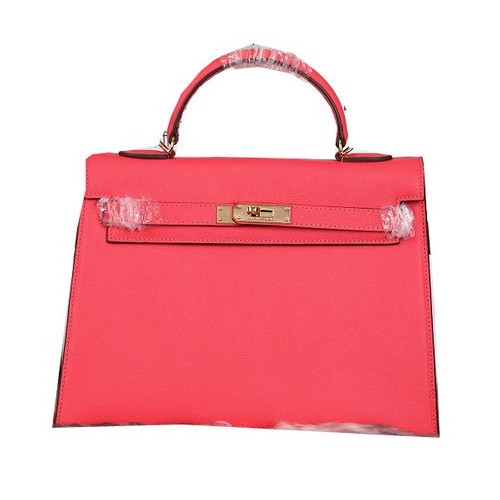 Hermes Kelly 32cm schoudertassen generfd leer rood