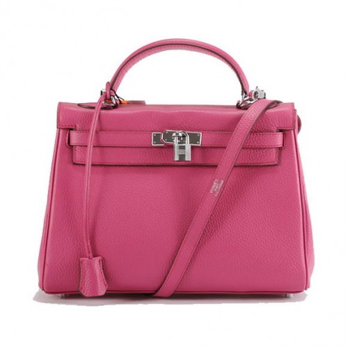 Hermes Kelly 32cm Togo lederen handtassen 6018 Roseo zilver